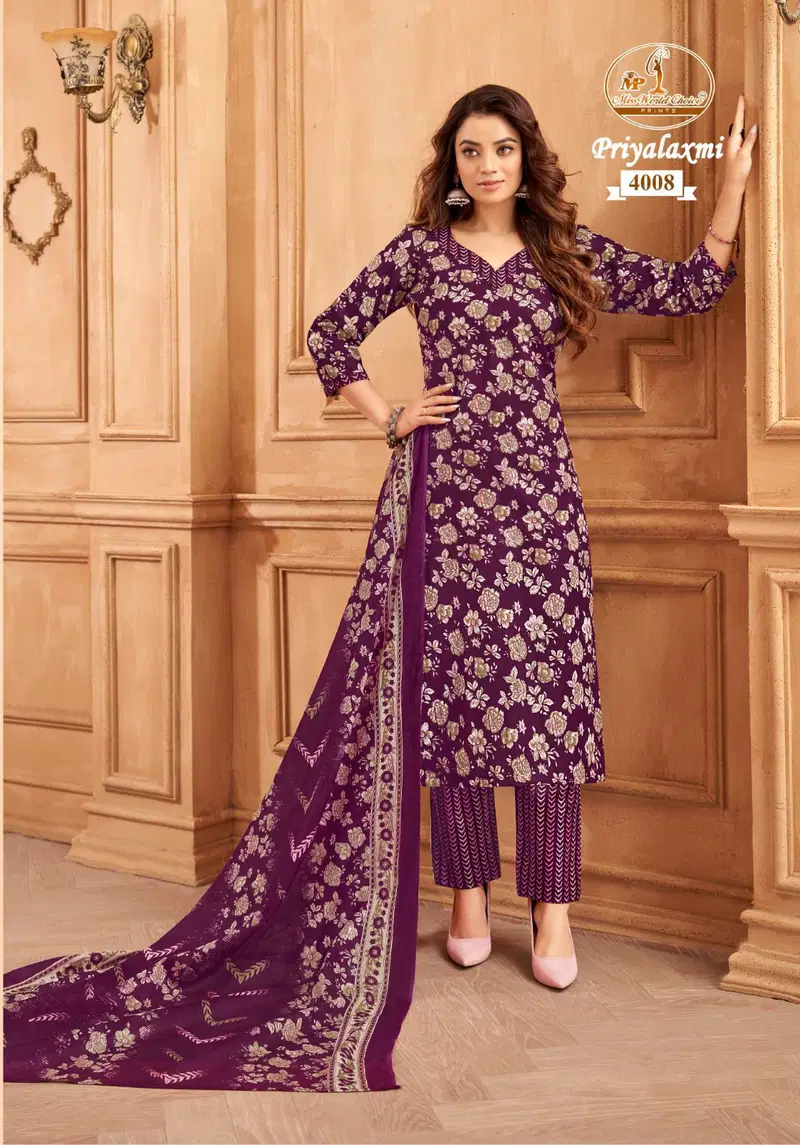 Priyalaxmi Vol 4 By Miss World Cotton Surat Kurti With Bottom Dupatta Wholesale Market